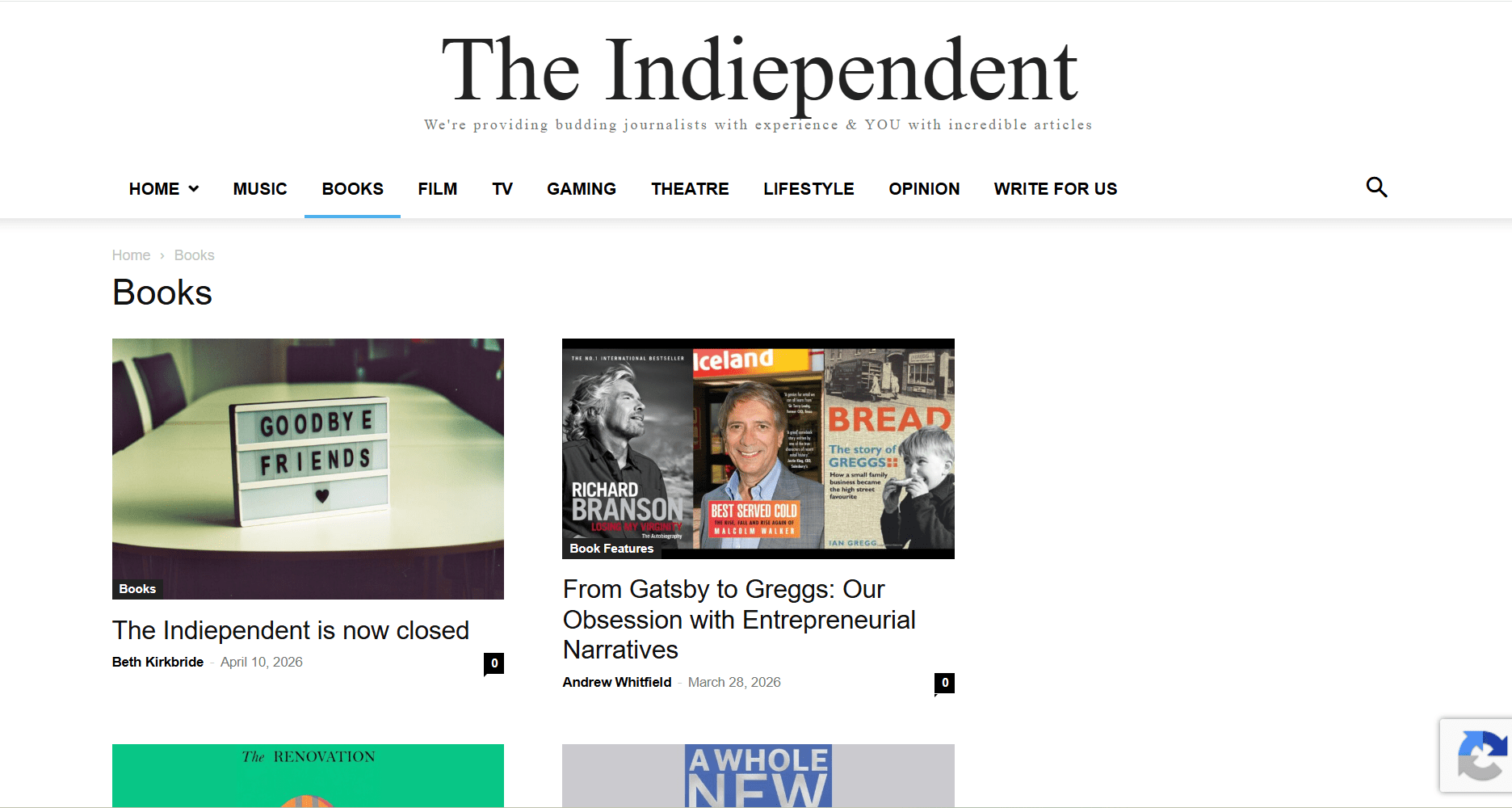 The Indiependent Screenshot